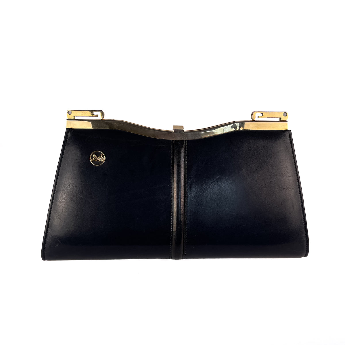 Vintage Celine navy leather handbag