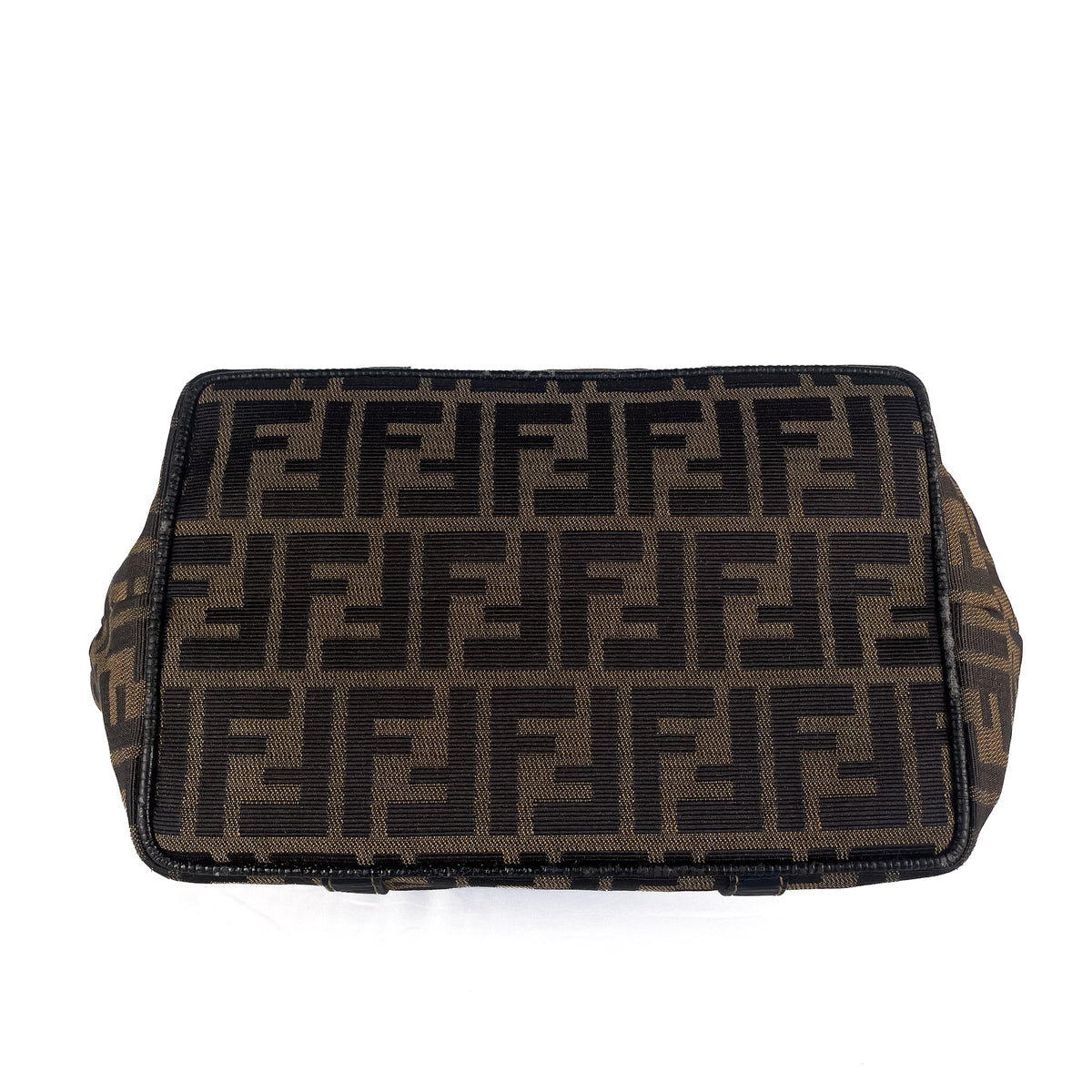 Fendi Zucchino Canvas / Leather Shoulder Bag