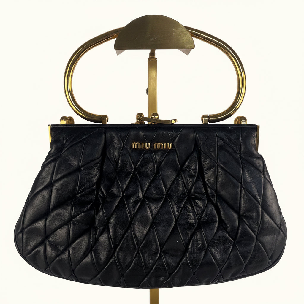Miu Miu Matelasse Top Handle Evening Bag