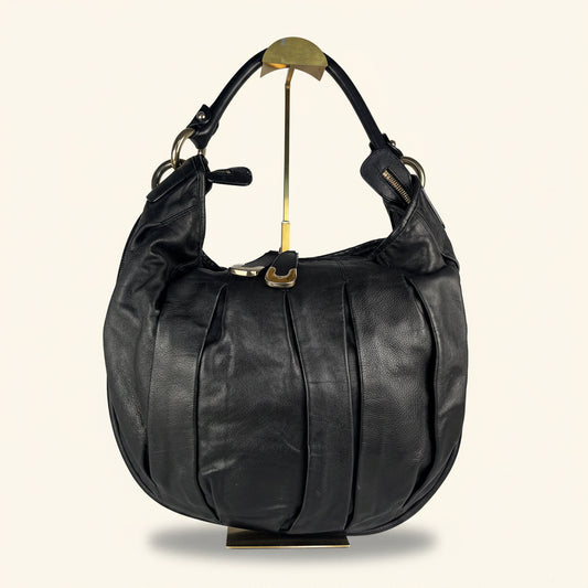 Bally Pleated Leather Hobo Bag