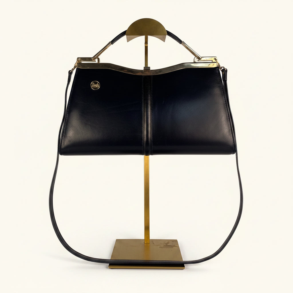 Vintage Celine navy leather handbag