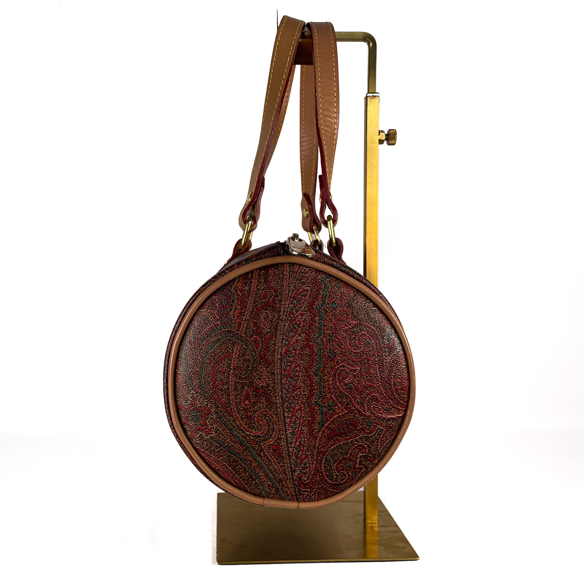 Side view of Etro Paisley Barrel Bag