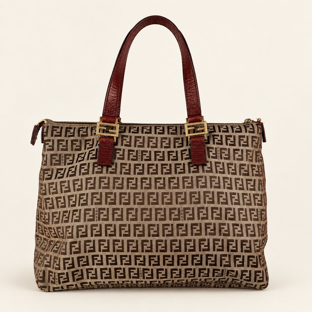 Fendi Zucchino handbag in brown FF monogram canvas