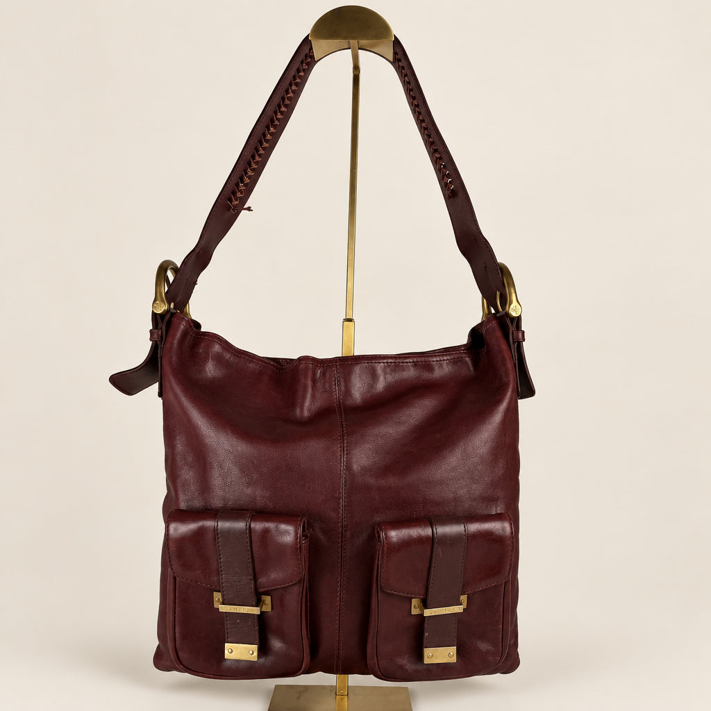 Lauren Ralph Lauren Bermondsey leather hobo bag in dark brown