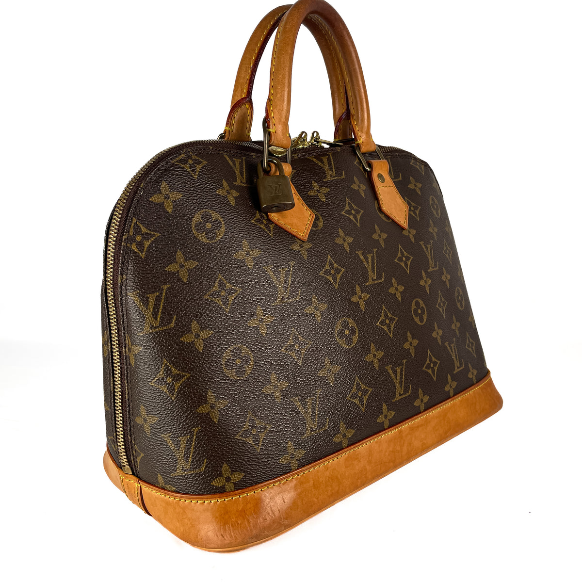 Front view of Louis Vuitton Alma PM handbag