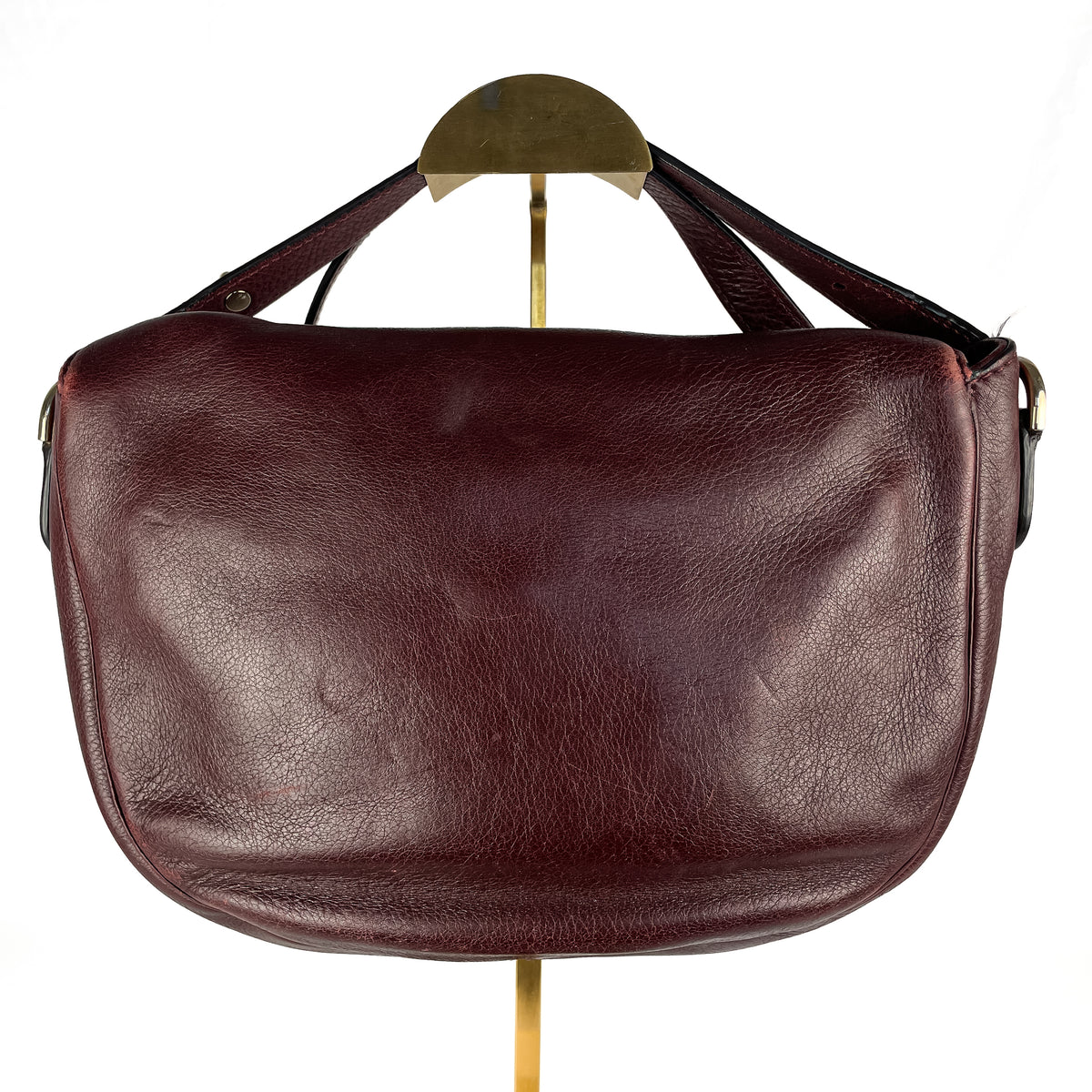 Rear profile of burgundy Mulberry Tessie satchel